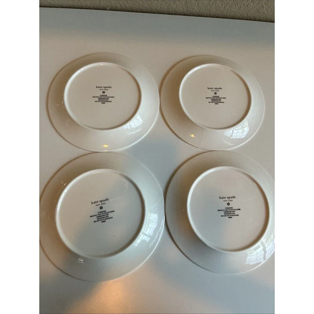 Kate Spade New York X Target Limited 4pc Ceramic Dessert Plates Cream/Green